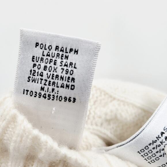 Vintage Ralph Lauren Black Label Cashmere Cream Cable Knit Sweater Women's Sz S - Picture 10 of 10